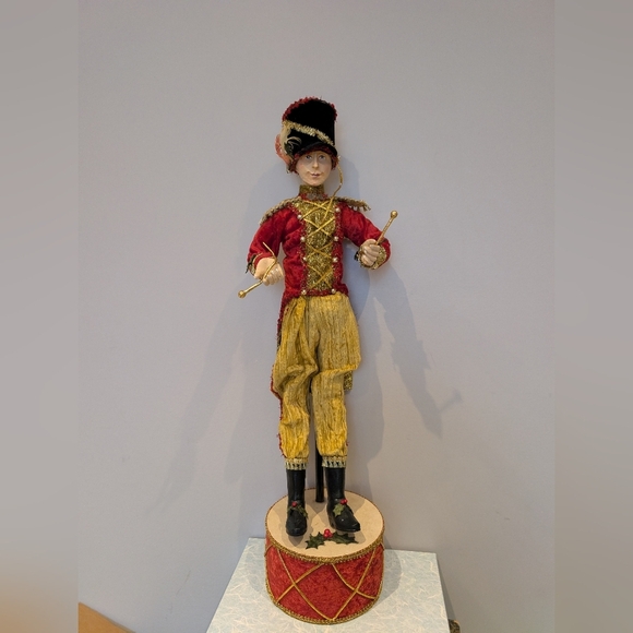 Large Red and Gold Drummer Boy Figurine - Picture 1 of 9